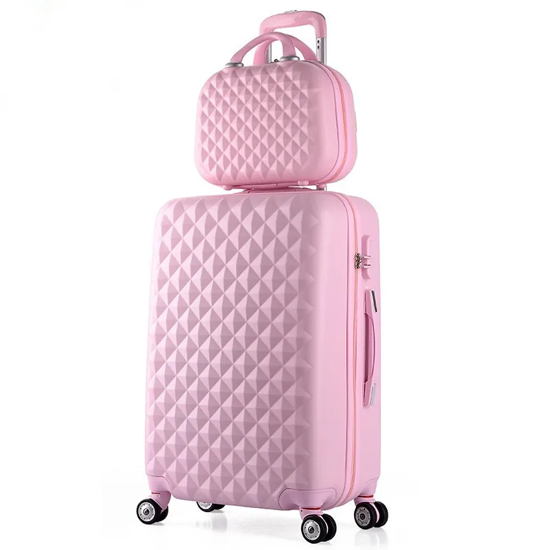 Wholesale!14 22inches pink abs+pc hardside travel luggage bags set on