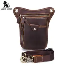 LAOSHIZI LUOSEN Crazy Horse, натуральная кожа, мужская сумка-мессенджер на плечо, для путешествий, для езды на мотоцикле, поясная сумка, для ног, прямая сумка