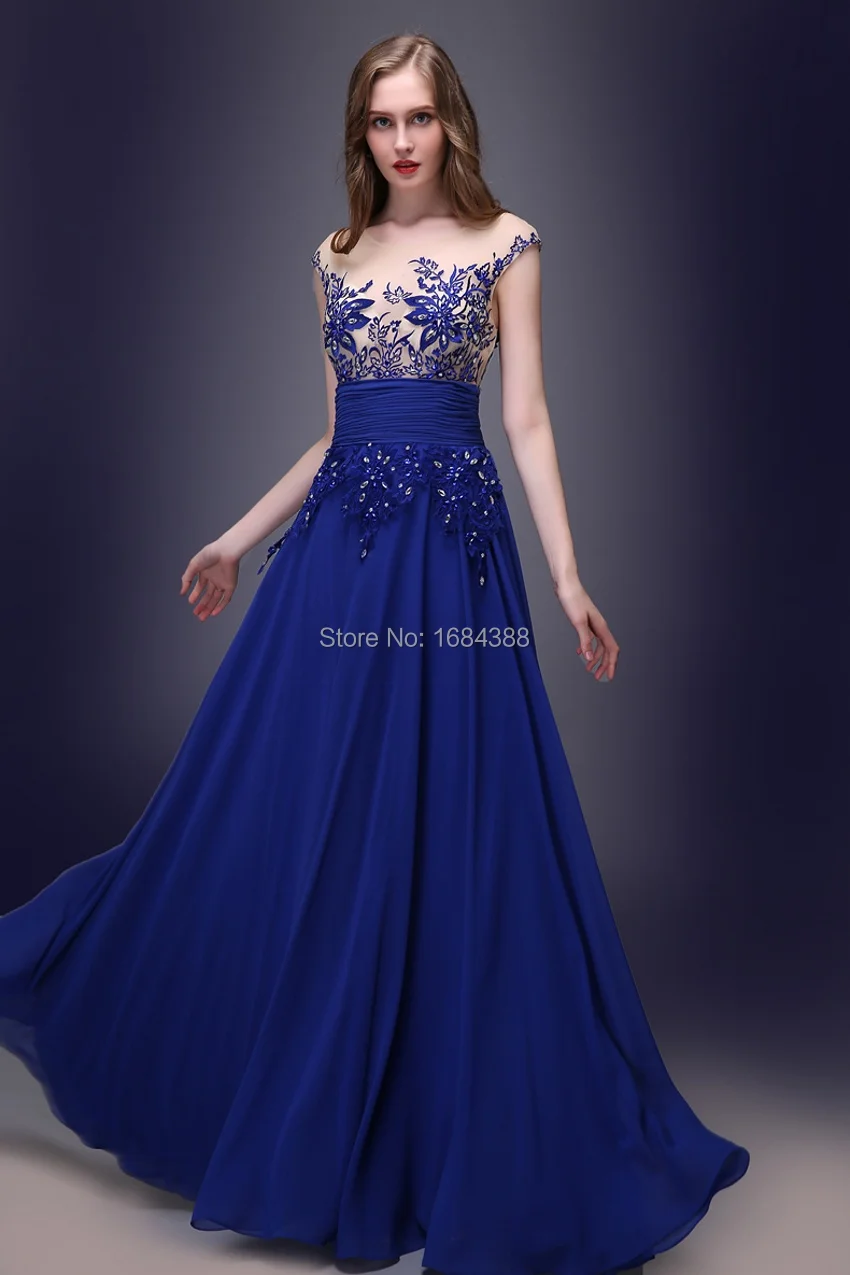 long blue gown designs