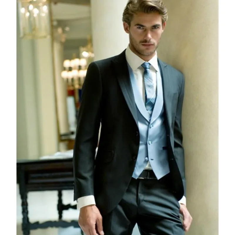 двух бортный костюм темносиний. пиджак мужской. строгий черный костюм. смокинг черный. нов смокинг.