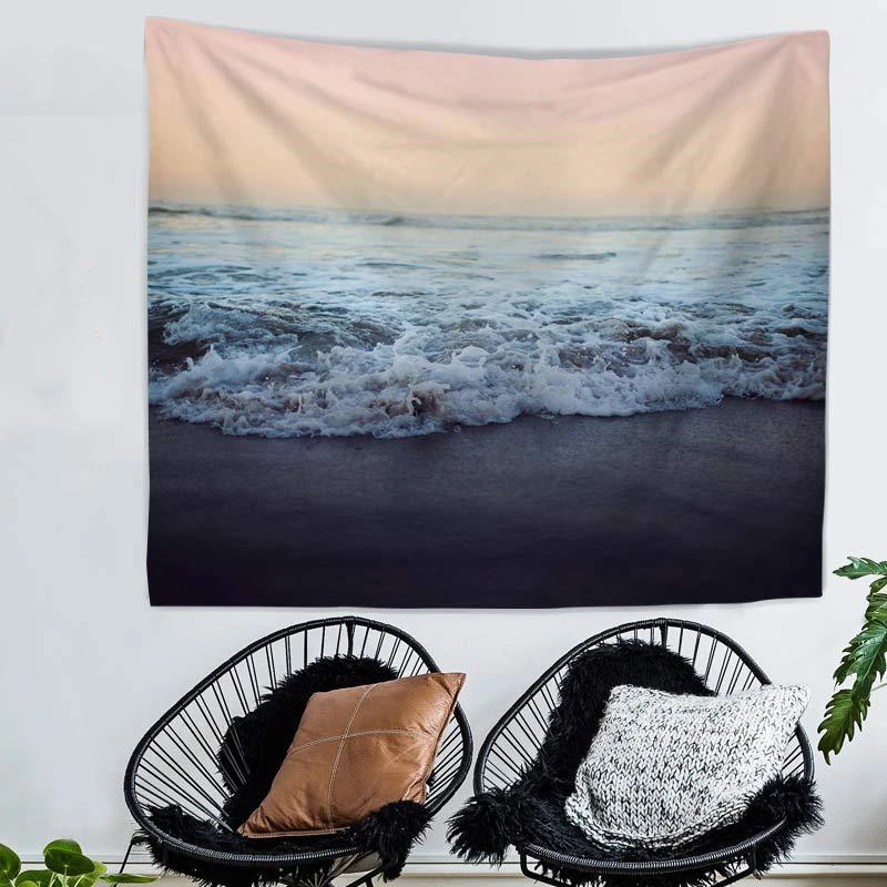 2019 Cartoon Sea Theme Wall Tapestry Beach Towel Soft Livingroom Hanging Tapestry Bedroom Carpet Home Art Decor Tapestry Blanket
