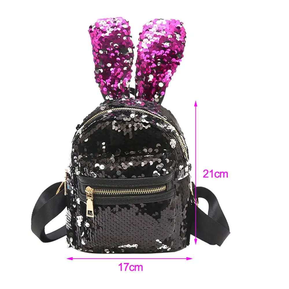 3 шт., школьный мини рюкзак с блестящими пайетками, женский рюкзак с заячьими ушками, рюкзаки для девочек, дорожная сумка через плечо, mochilas mujer, новинка - Цвет: Type A 1pc