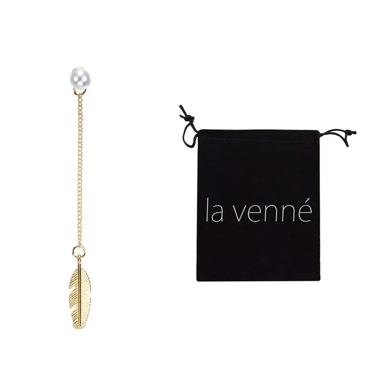 Fashion Alloy Earrings Ear Women Fashion Metal Leaf Earrings Ear Clip pearl tassel earrings earrings flannel storage bag F15 (8)