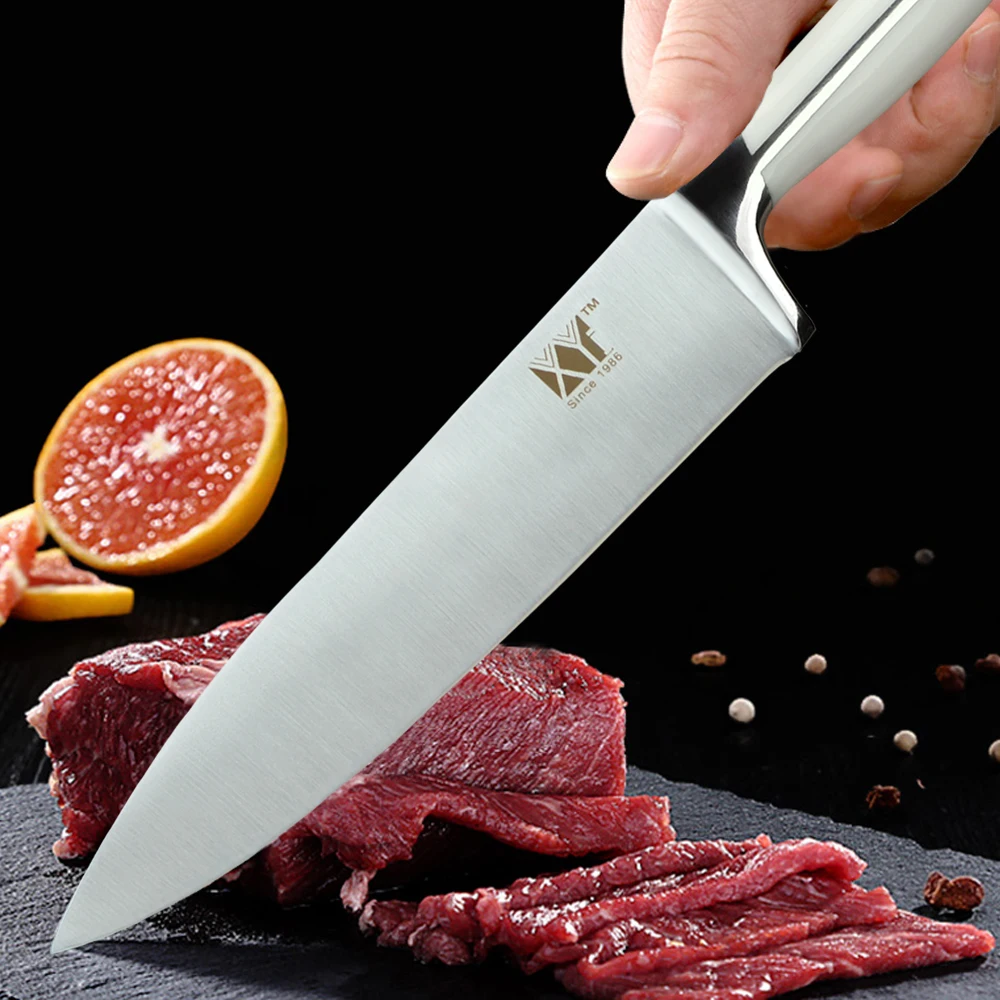 XYj кухонные ножи для приготовления пищи, нож для очистки овощей Santoku, нож для нарезки хлеба, ножи из нержавеющей стали, аксессуары для приготовления пищи с крышкой для ножа