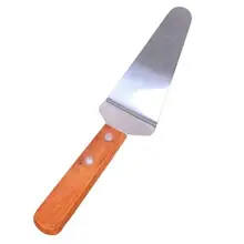 DHL 50 шт. деревянная ручка из нержавеющей стали лопатка для торта и пиццы сервер режущая лопатка подъемник