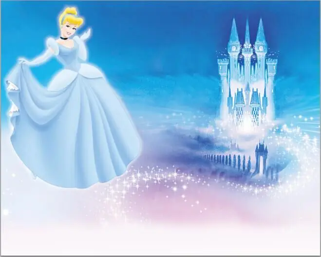 

7x5FT Cinderella Princess Blue Palace Castle Sparkles Custom Photo Studio Backdrop Background Vinyl 220cm x 150cm