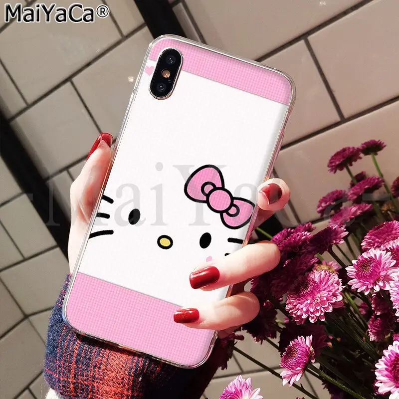 MaiYaCa hello kitty Merry Christmas мягкий резиновый Прозрачный чехол для телефона для Apple iPhone 8 7 6 6S Plus X XS MAX 5 5S SE XR