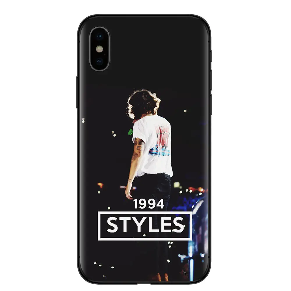 RUIXKJ One Direction Tattoos Harry Styles чехлы для телефонов для iphone 5S SE 6 6S 7 7Plus 8 8 Plus X мягкий черный силиконовый чехол - Цвет: T2485