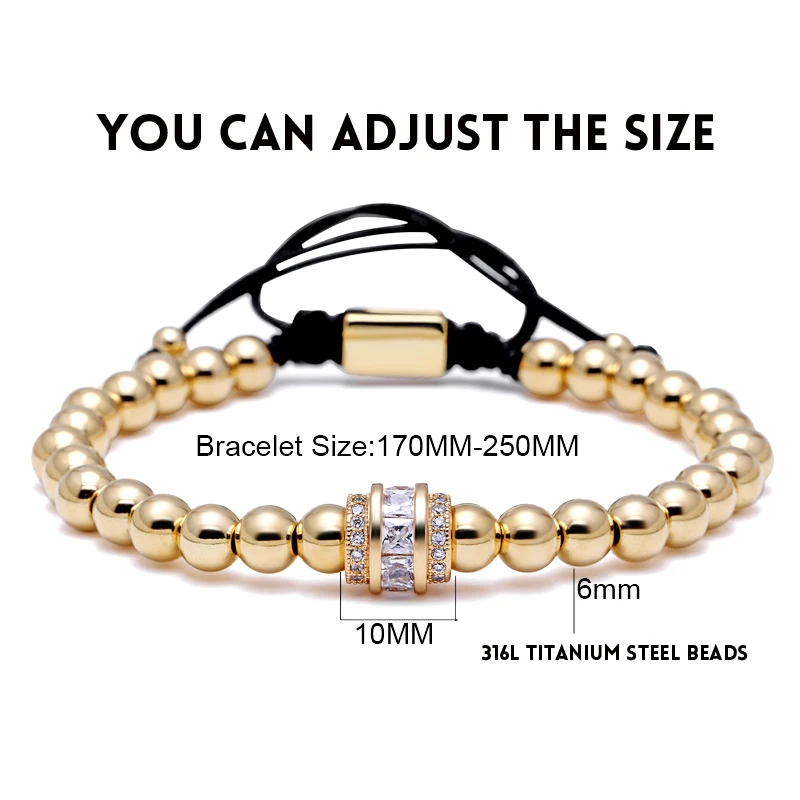 Mcllroy Purple 7MM Transport Beaded Bracelet CZ Zircon Pave Bead Rope Braided Men Women Beaded Classic Luxury Bracelets pulseras