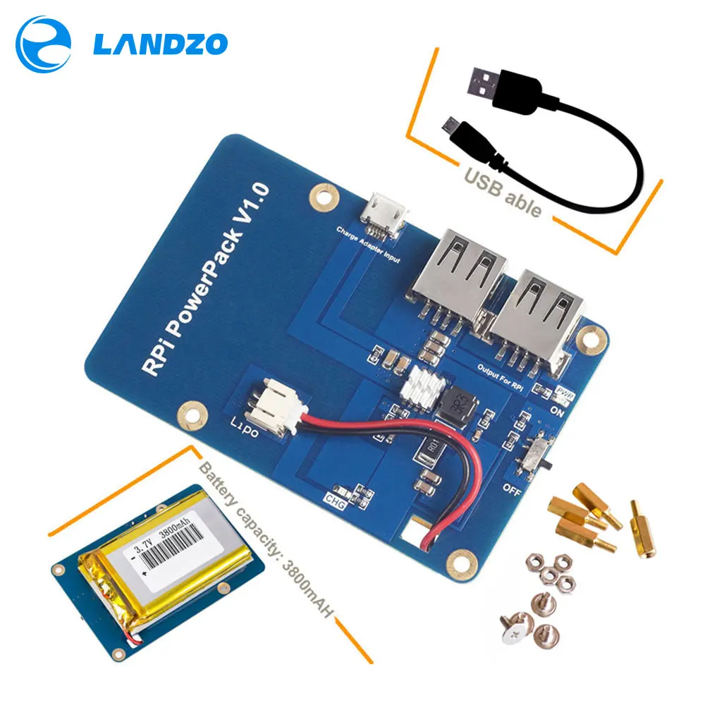 Lithium Battery Pack Expansion Board Power Supply With Switch For Raspberry Pi 3 2 Model B