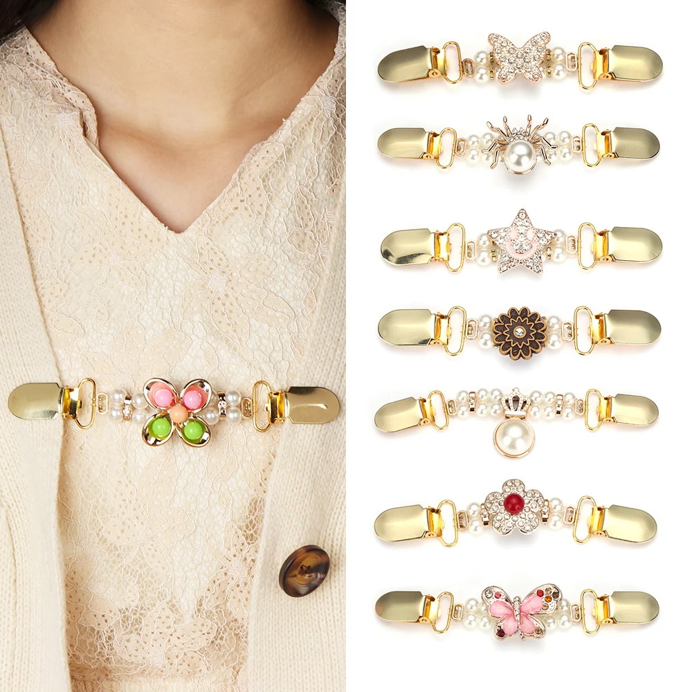 

1 Pc Women Cardigan Sweater Blouse Shawl Clips Shirt Collar Retro Duck Clip Clasps Charm Brooches Clothing Accessories Jewelry
