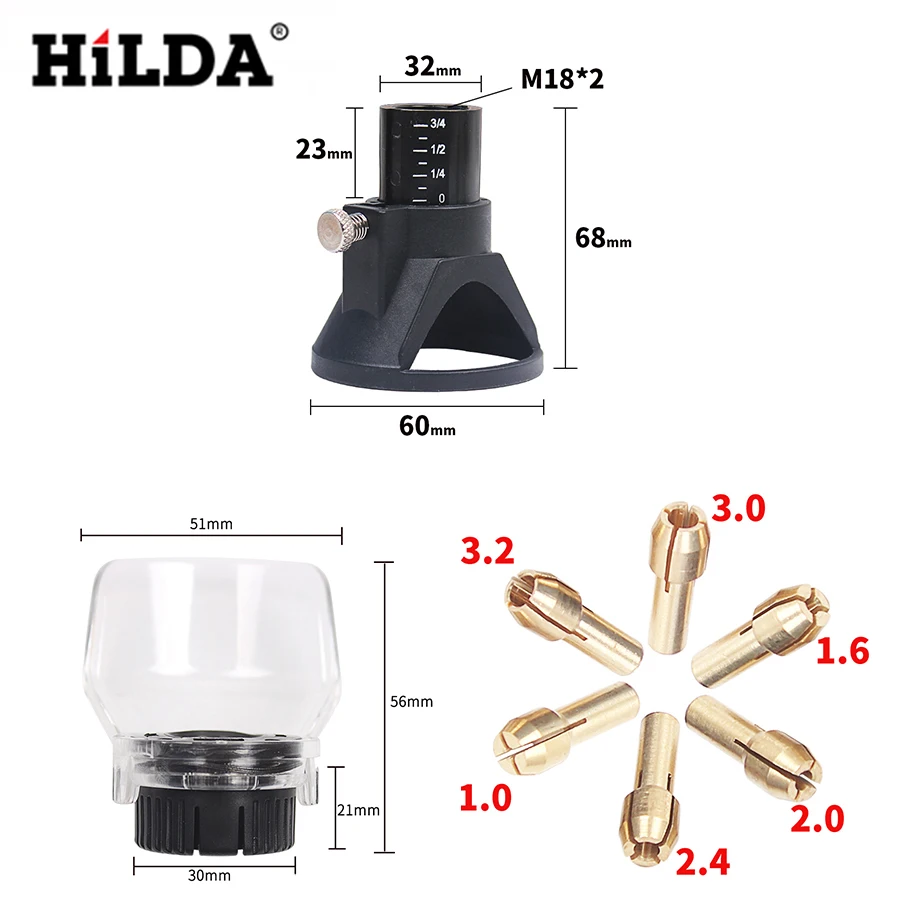 HILDA 8 шт. Dremel специальный локатор для дрели Рог A550 щит поворотный инструмент крепления Аксессуары Dremel с латунным цанговым патроном