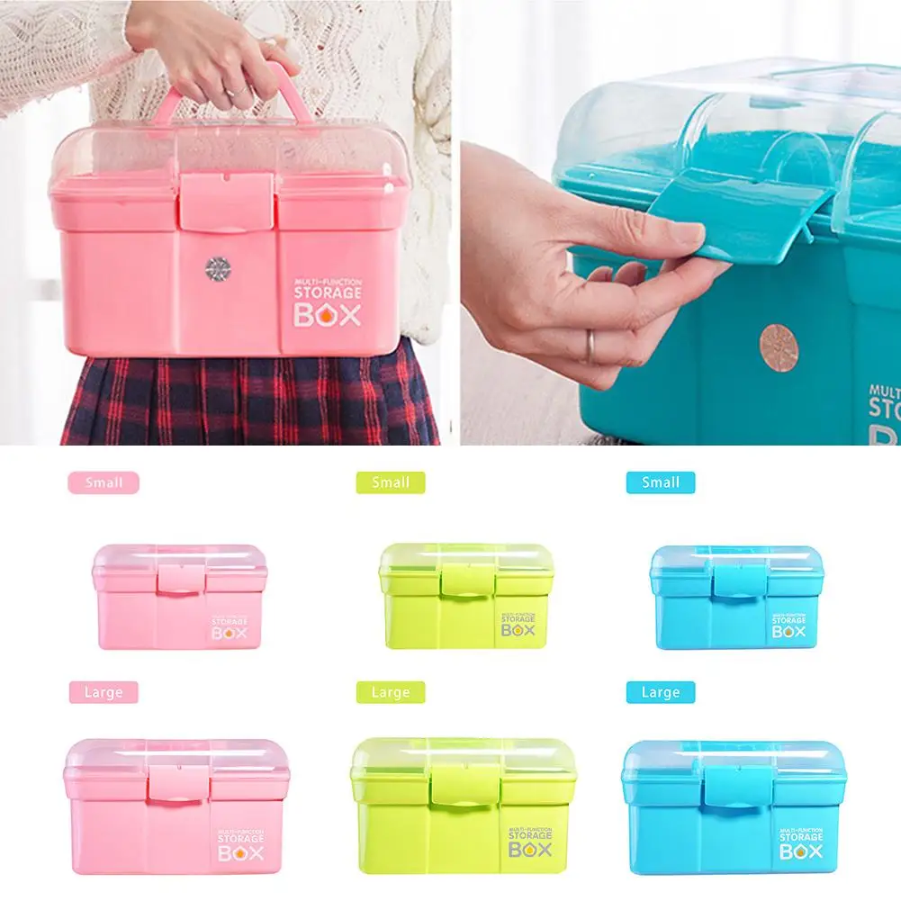 

Hand-held Desktop Storage Box Plastic Scissors Makeup Organizer Jewelry Nail Polish Pen Container Manicure Tool Case