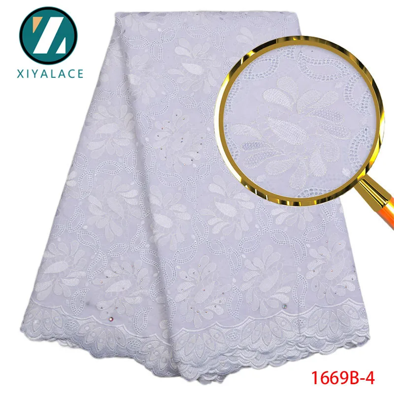 

White Cotton Lace Fabric High Quality African Dry Lace Swiss Voile Lace In Switzerland For African Women Lace 5yards PGC1669B-1