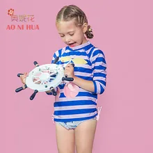 AONIHUA/купальный костюм из двух предметов для девочек, новинка года, Cherry для плавания, детский купальный костюм с длинными рукавами