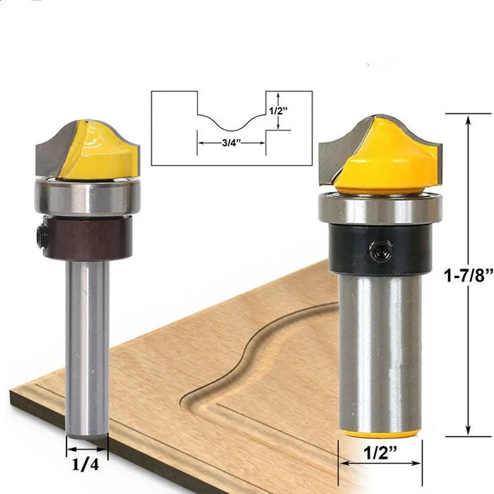 1/4" 1/2''8" Shank Woodworking Cutter 3/4" Faux Panel Ogee Groove