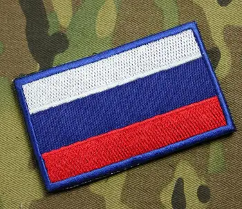 

20pcs Embroidery Russia Flag Patch Cloth Tactical Hook And Loop Patch Military Morale Armband Combat Army Badge