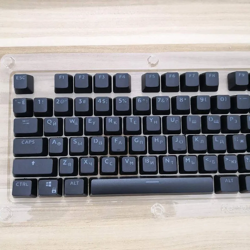 104 клавиш крышка s ABS русский/PBT английский Languag ключ крышка s разнообразие для Cherry MX механическая клавиатура Клавишные переключатели - Цвет: Черный