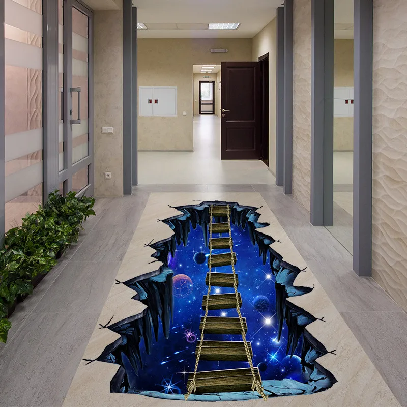 

3D Wall Stick Cosmic Space Galaxy Star Bridge Home Decoration for Kids Room Floor Living Room Floor Wall Decals Home Dec Mural