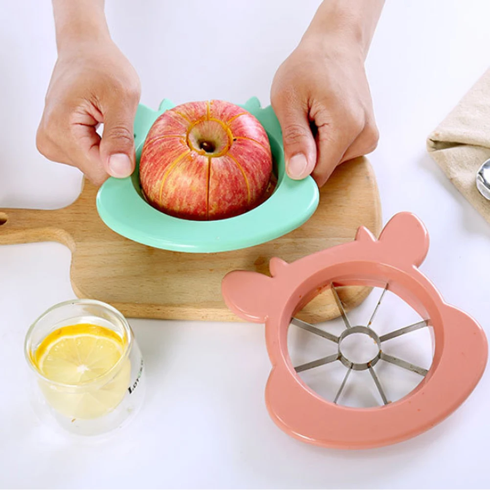 

3pcs Stainless Steel Apple Core Remover Slicer Multifunctional Fruit Cutter Home Kitchen Gadgets Accessories (Pink+Blue+Green)