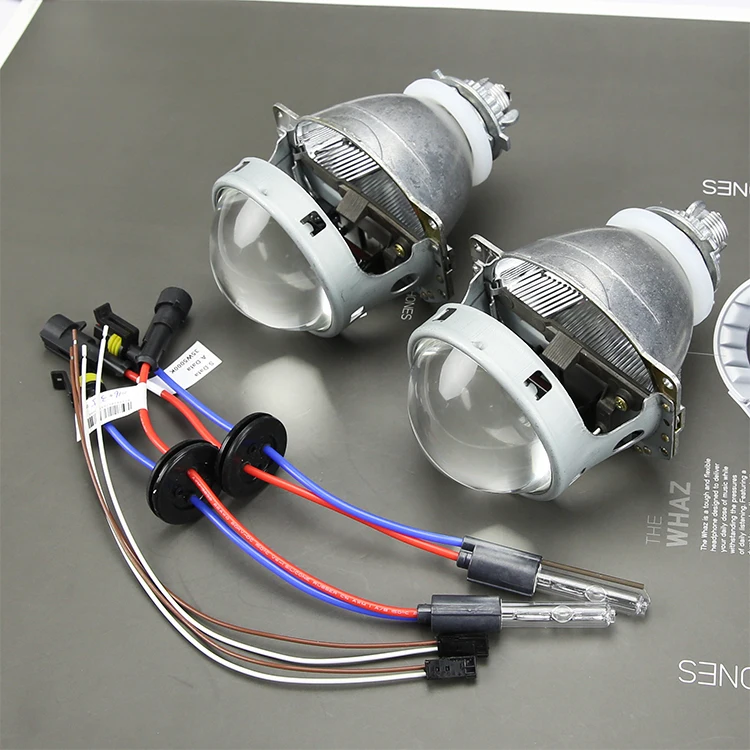

GZTOPHID Free Shipping 3 Inches H4 H7 Bi Xenon Projector Lens With Cnlight Light bulbs,Q5 Projector Lens, Not Drilling