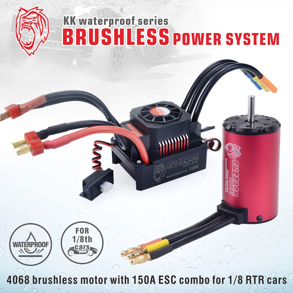

Waterproof Combo 4068 2050KV Brushless Motor w/150A ESC For 1/8 RC Racing Car #3