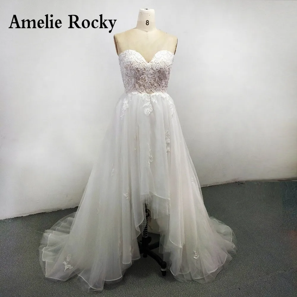 

Vestidos De Novia High Low Wedding Dress Plus Size Lace 2019 China Bridal Gowns Robe De Mariee