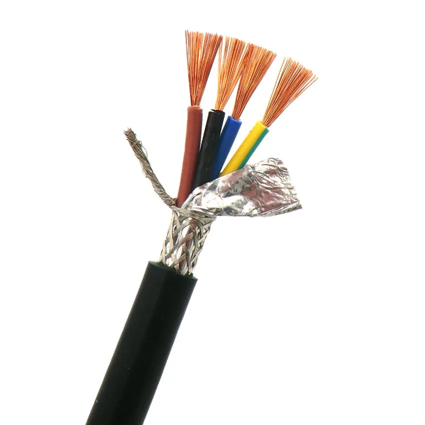 

Shielded Sheathed Cable 2, 3, 4 Core 2.5mm² with Pure Oxygen Free Copper Flexible Double Shield Signal Control Wire RVVP
