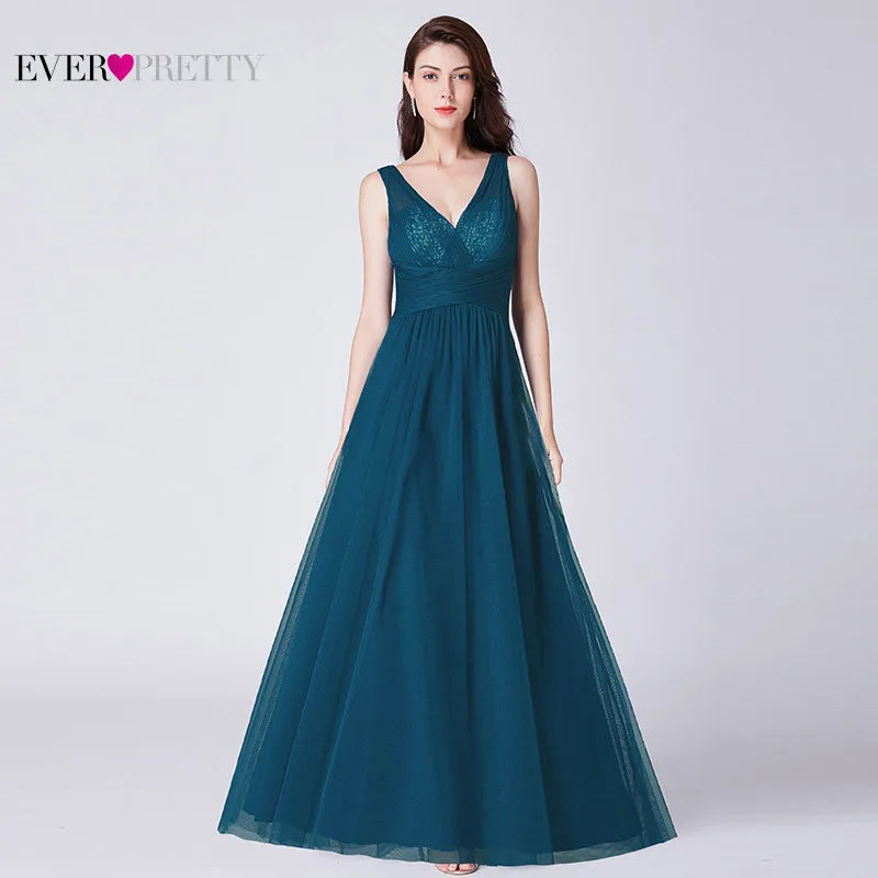 Burgundy Bridesmaid Dresses Wedding Ever Pretty New Summer 7 Styles Sparkle Blush Pink Wedding Guest Gowns Vestido Madrinha - Цвет: EP07458TE Tulle