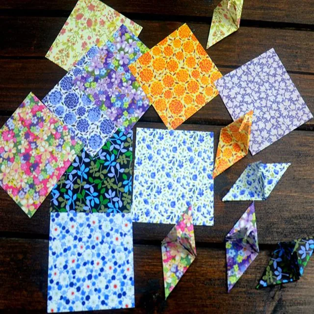 Beautiful 95pcs/lot Cheap Floral Pattern Diy Kids Origami Paper Scrapbooking Decoration
