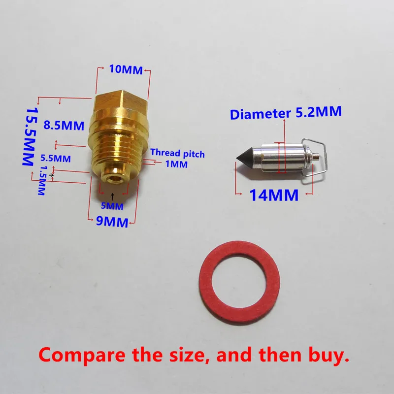 Wholesale 250400CC motorcycle carburetor Keihin needle valve and seat kit for V type engine