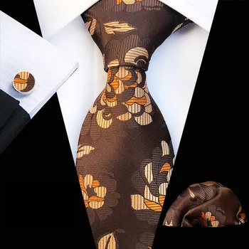 

Fashion Floral Luxury Silk Ties For Men 146cm Long High Quality Mens Ties Cravatas 8cm Wide Male Neck Tie Hanky Cufflinks Sets