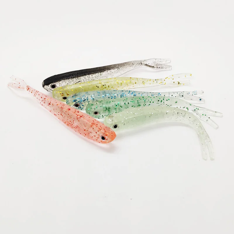 20Pcs soft Lures 2.2g/7.5cm Flash sequins fishing Lure Wobblers Fishing Worm Swimbaits Silicone Bait Carp Fishing Tackle
