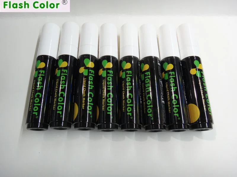

Flashcolor 10mm Highlighter Fluorescent Liquid Chalk Marker Pen for LED Writing Board white color 8pcs