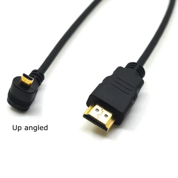 

HDMI type-A to Micro HDMI Up & Down Angled Elbow male Cable 30cm 1ft Gold Plated 3D 4K 1080p Micro-HDMI Audio for Tablet Camera