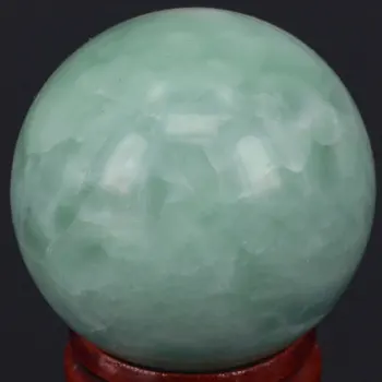 

40MM Free Shipping Natural Gemstone Green Stone Sphere Crystal Ball Chakra Healing Reiki Stone Carving Crafts W/Stand