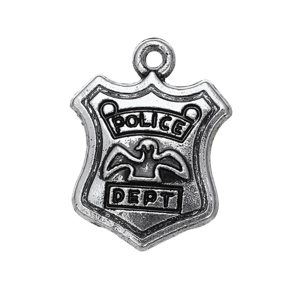

Skyrim Handmade Jewelry Accessories Making Vintage Floating Pendants Police Dept Badge Army Profession Message Charms 10Pcs
