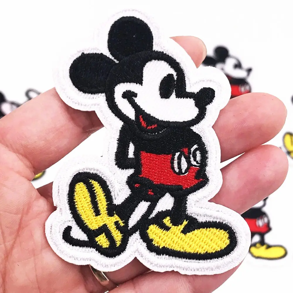 

New arrival 10PCS Mickey DIY patches Embroidered applique iron on patches sewing clothes Cartoon apparel accessories