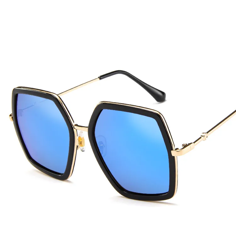 Высококачественные Квадратные Солнцезащитные очки для женщин брендовые дизайнерские винтажные Ретро солнцезащитные очки с большими рамами женские солнцезащитные очки для женщин - Цвет линз: Синий