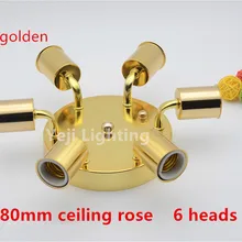 6 головок E27 керамика держатели ламп с золотистые железные потолочные розы потолочный навес для светодиодных лампочек, принадлежности для осветительных приборов