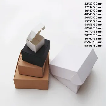 100 unids/lote-5*5*2cm negro Cajas de cartón Cajas de papel Kraft caja blanca de embalaje de caja de regalo caja de dulces detalle para boda fiesta caja de jabón