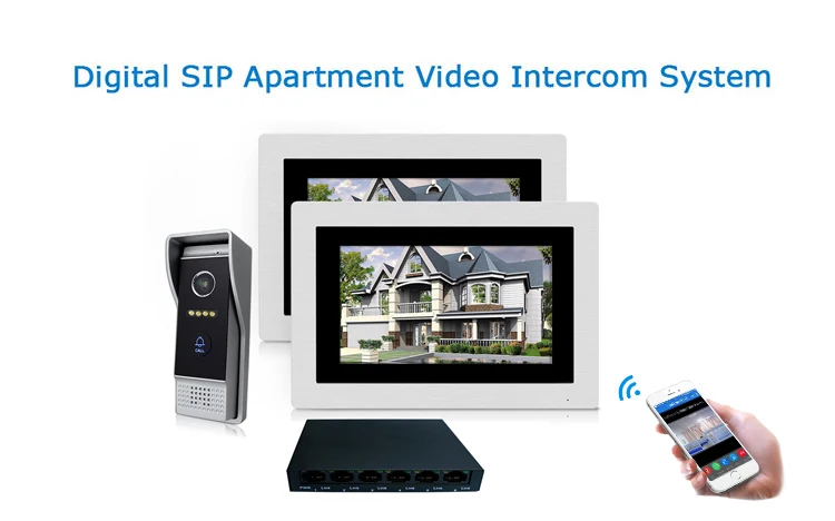 7 ''wifi IP видео домофон беспроводной дверной Звонок динамик система контроля доступа сенсорный экран Обнаружение движения 2 квартиры