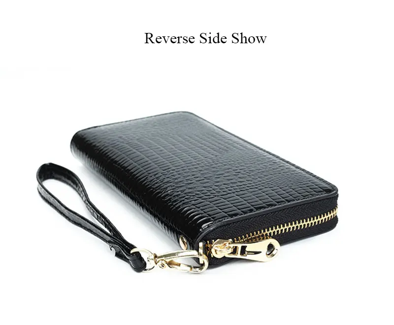 LMS 2017 New Luxury Long Women Wallet and Purses Alligator Patent Leather Zipper Cardholder Ladies Large Capacity Clutch Wallet (26)