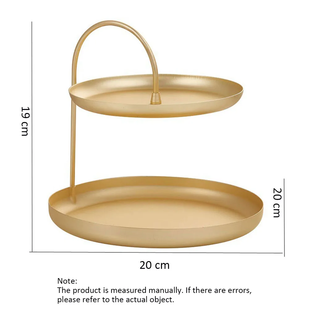 Лоток для хранения ювелирных изделий, роскошная латунная пластина из золота и серебра, железная тарелка для фруктов, ювелирные изделия, серьги, кольца, ожерелья, поднос для демонстрации макияжа - Цвет: 2 layer