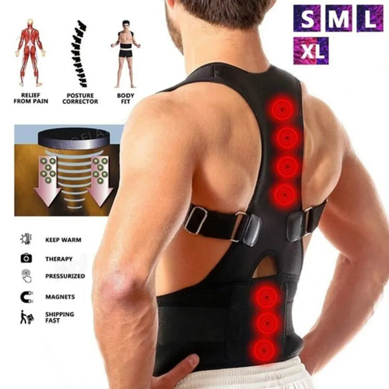 

Magnetic Posture Corrector Neoprene Back Corset Brace Straightener Shoulder Back Belt Spine Support Belt for Men Women