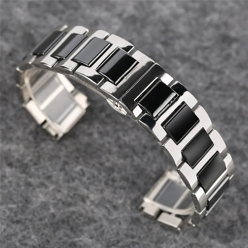 18 20 мм часы полосы для Для мужчин Для женщин специальные Дизайн Нержавеющая сталь с керамикой Ремешок Браслет заменить Для мужчин t + 2