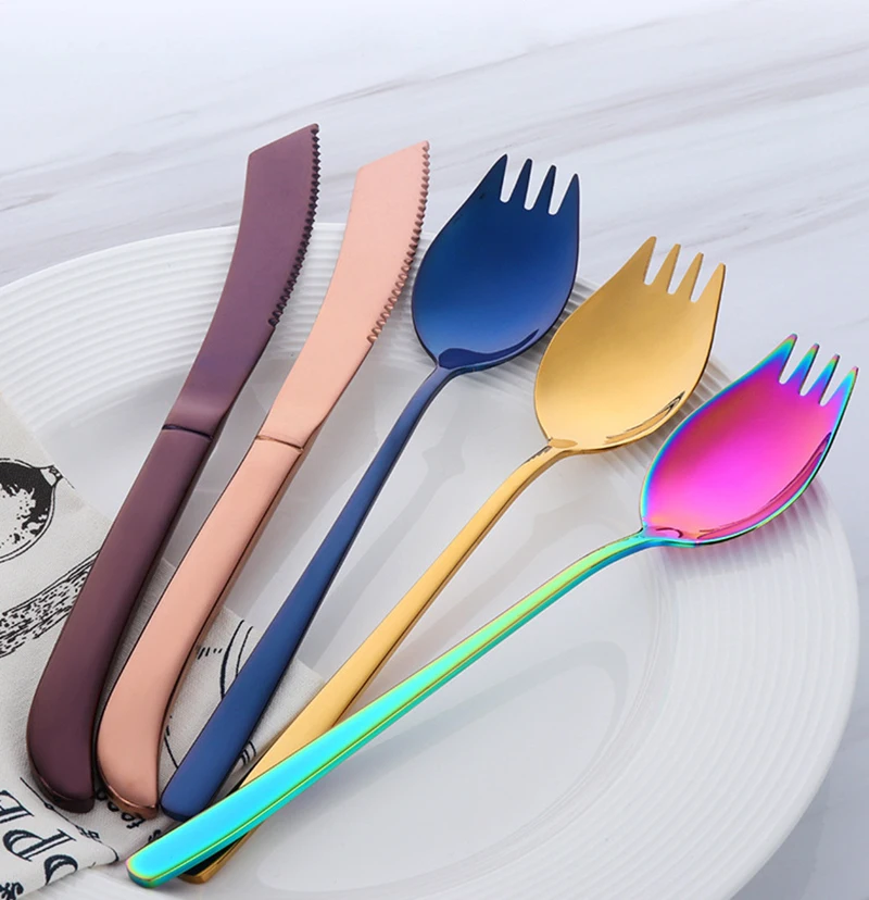 LIYIMENG 2Pcs set 304 Stainless Steel Knife Fork Set Dinnerware Sets Steak Cutlery Western Tableware Dinner Tools2