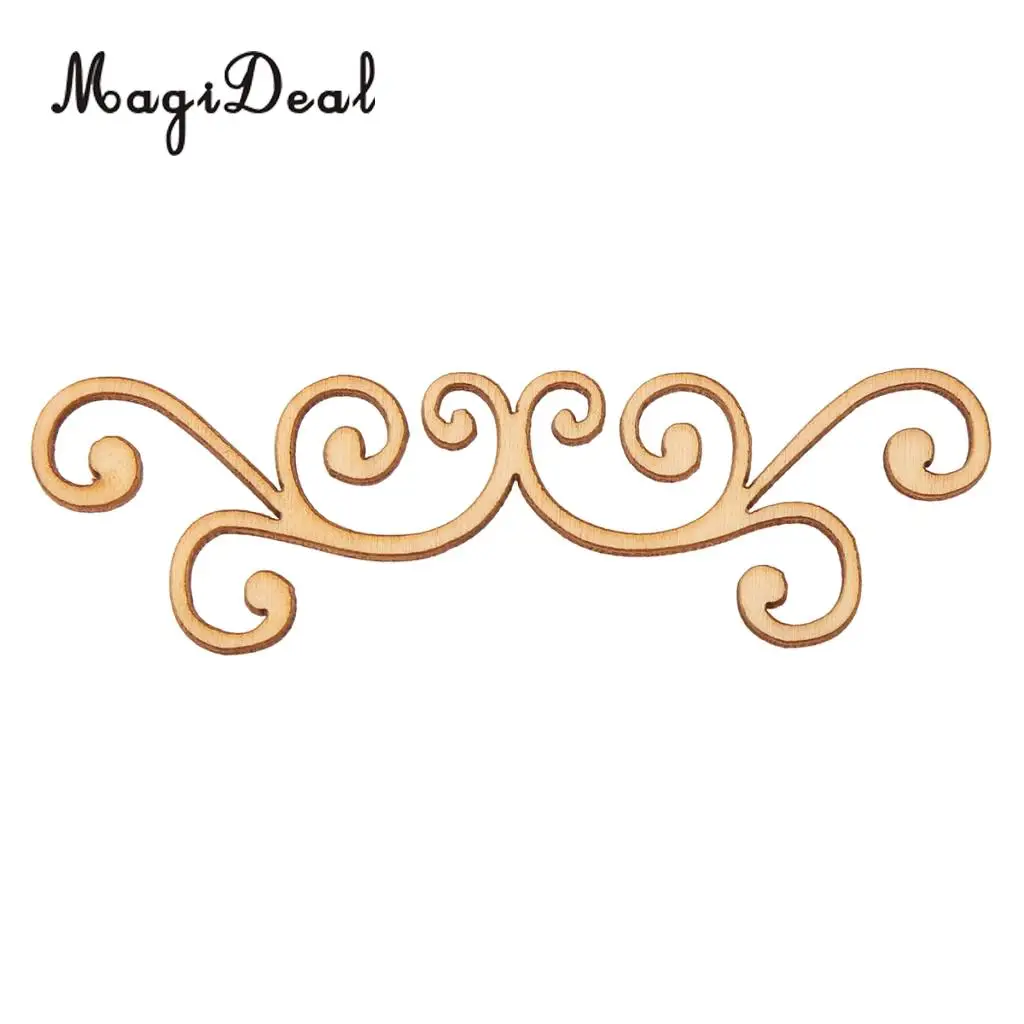 8x 9-12cm Cut Wooden Shape Flourish Classical Wooden Plants Embellishments for Scrapbooking DIY Crafts Wedding Party Decoration