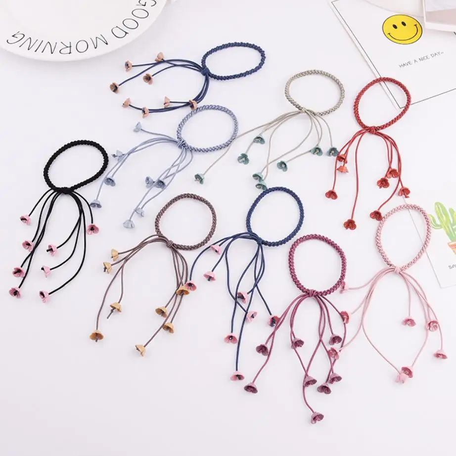 

High Quality Exquisite Girls Flower Lace Bow Rubber Bands Beauty Hair Bands Ropes Children Hair Tie Gum Kids Hair Accessories