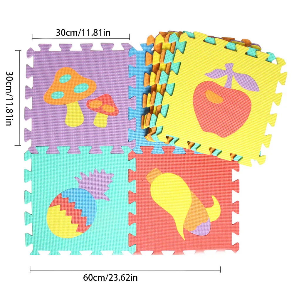 10 шт., детский коврик-пазл из пены с изображением животных, разделенный шарнир, EVA, детский игровой коврик для помещений, мягкий коврик-головоломка для активного отдыха, с номером фриуита